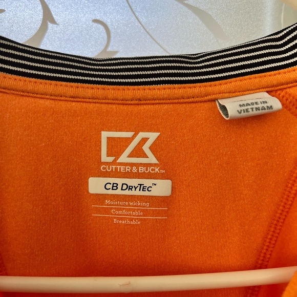 Cutter and Buck CB Drytec XL long sleeve 1/4 zip pullover sweatshirt. Orange - Picture 3 of 8